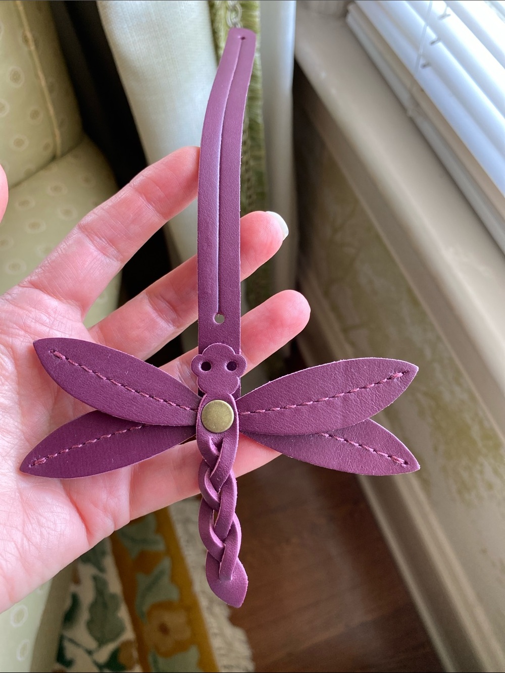 Portland Leather Goods Purple Maroon Dragonfly Bag Charm Tassel New Never Used